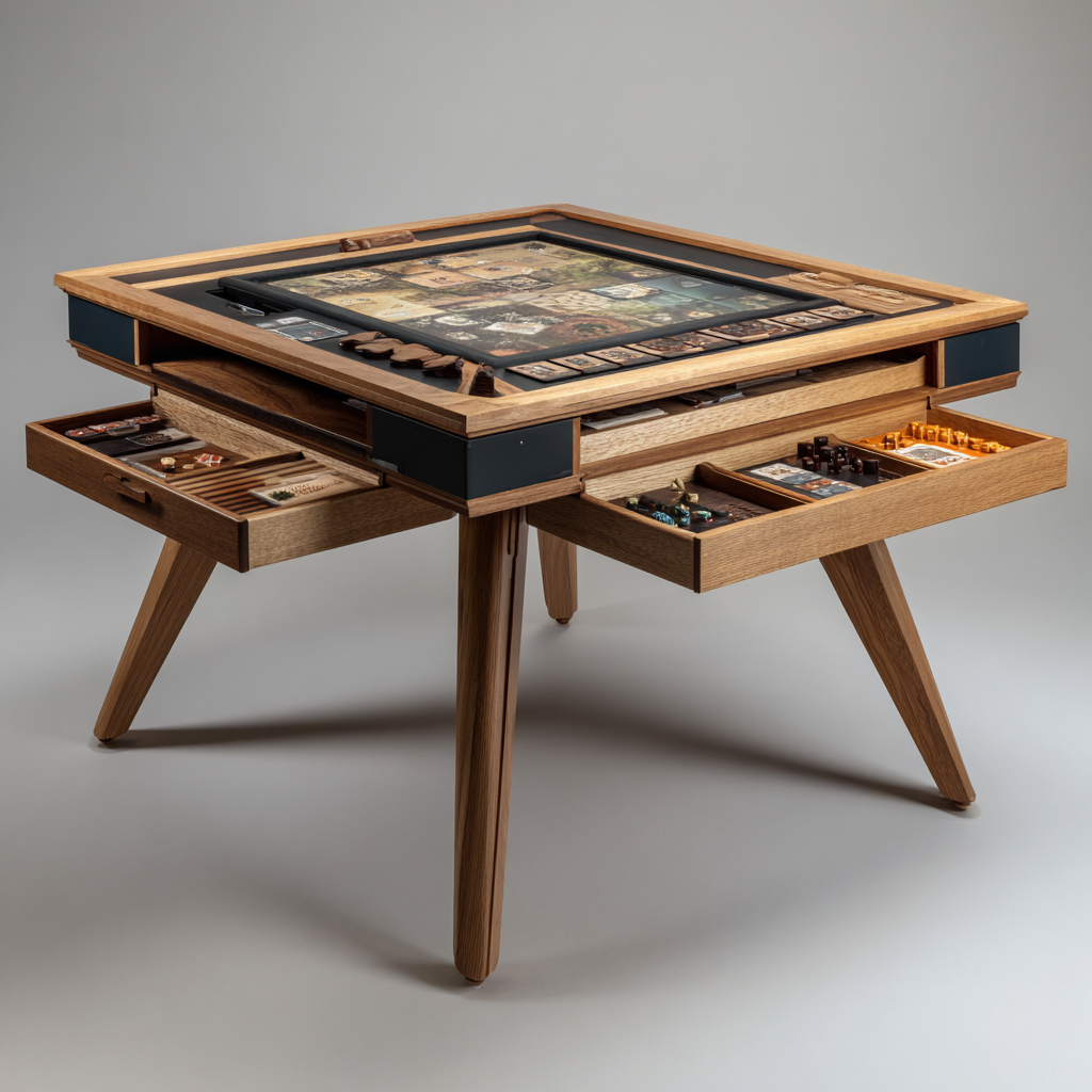 The SummitMaster 36" — Premium Board‑Game Table with Integrated Storage