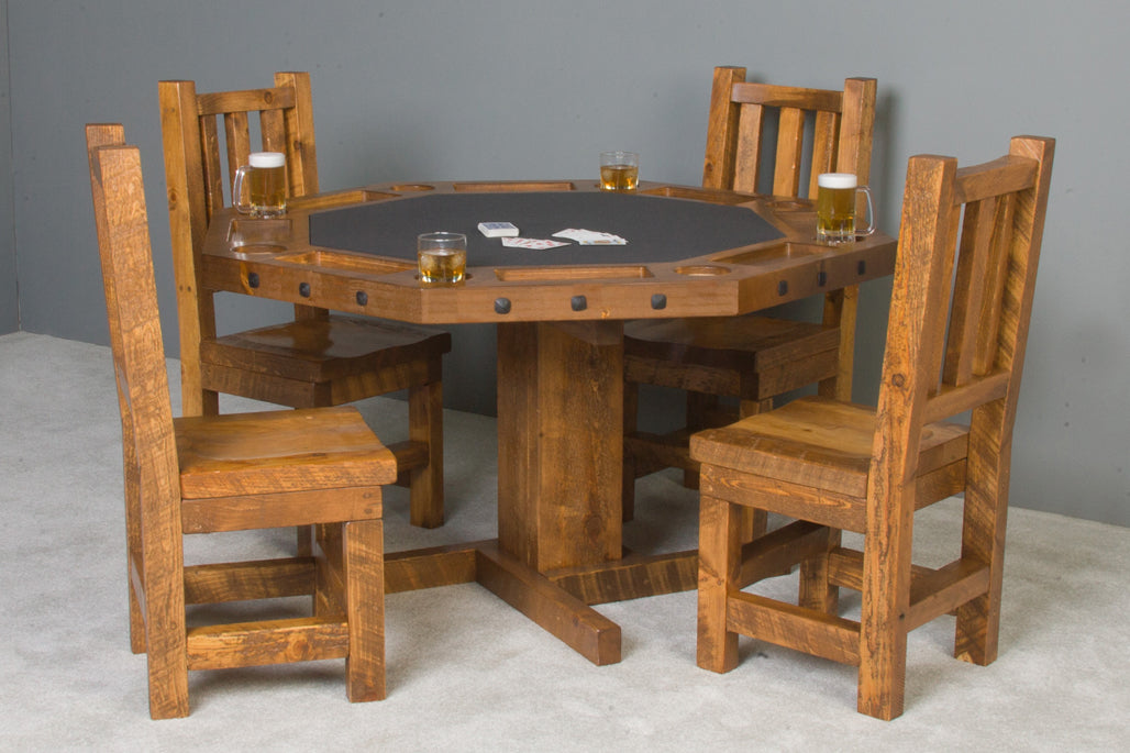Viking Barnwood Poker Table w/ Reversible Top