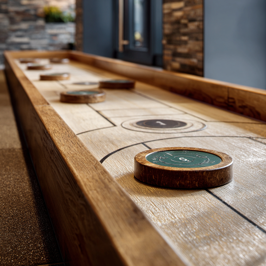 The Timberline Classic — Rustic Hardwood Shuffleboard Table