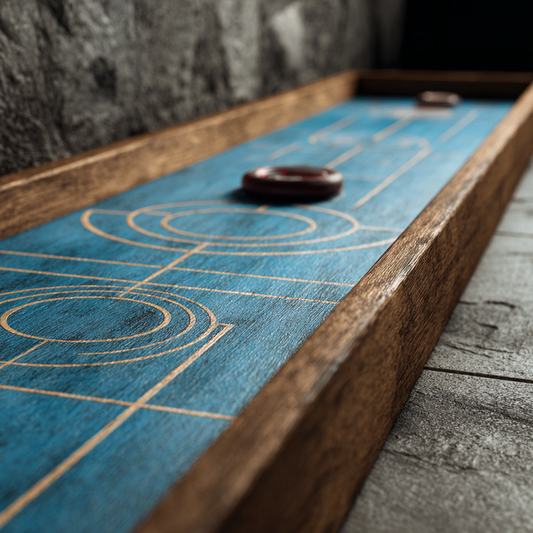 The Blue Horizon — Modern Hardwood Shuffleboard Table